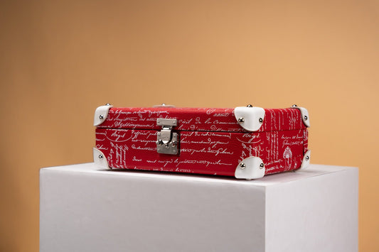 Bosphorus LeatherMaya Watch Case - Togo Parchment Red For 8 Watches