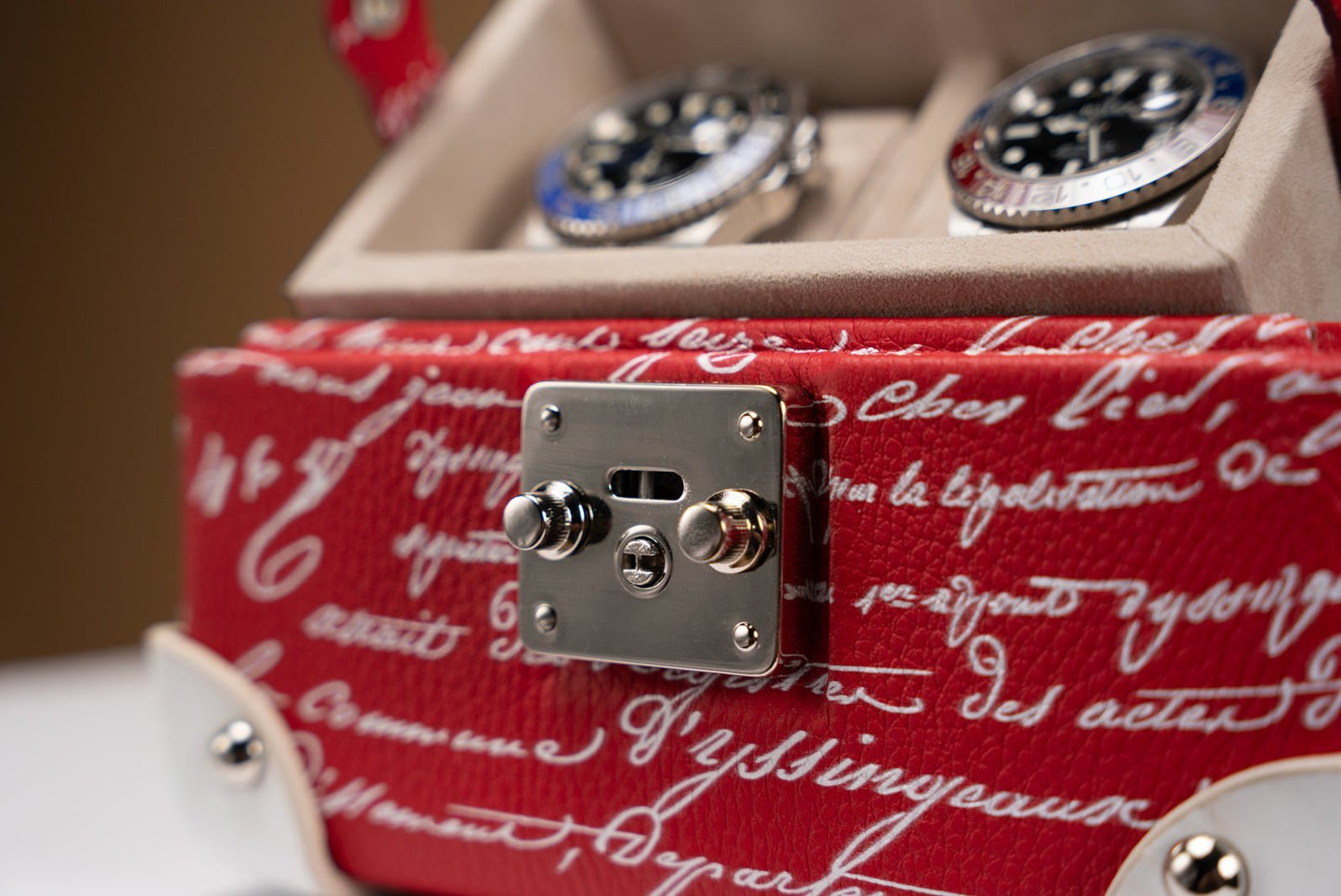 Bosphorus LeatherMaya Watch Case - Togo Parchment Red