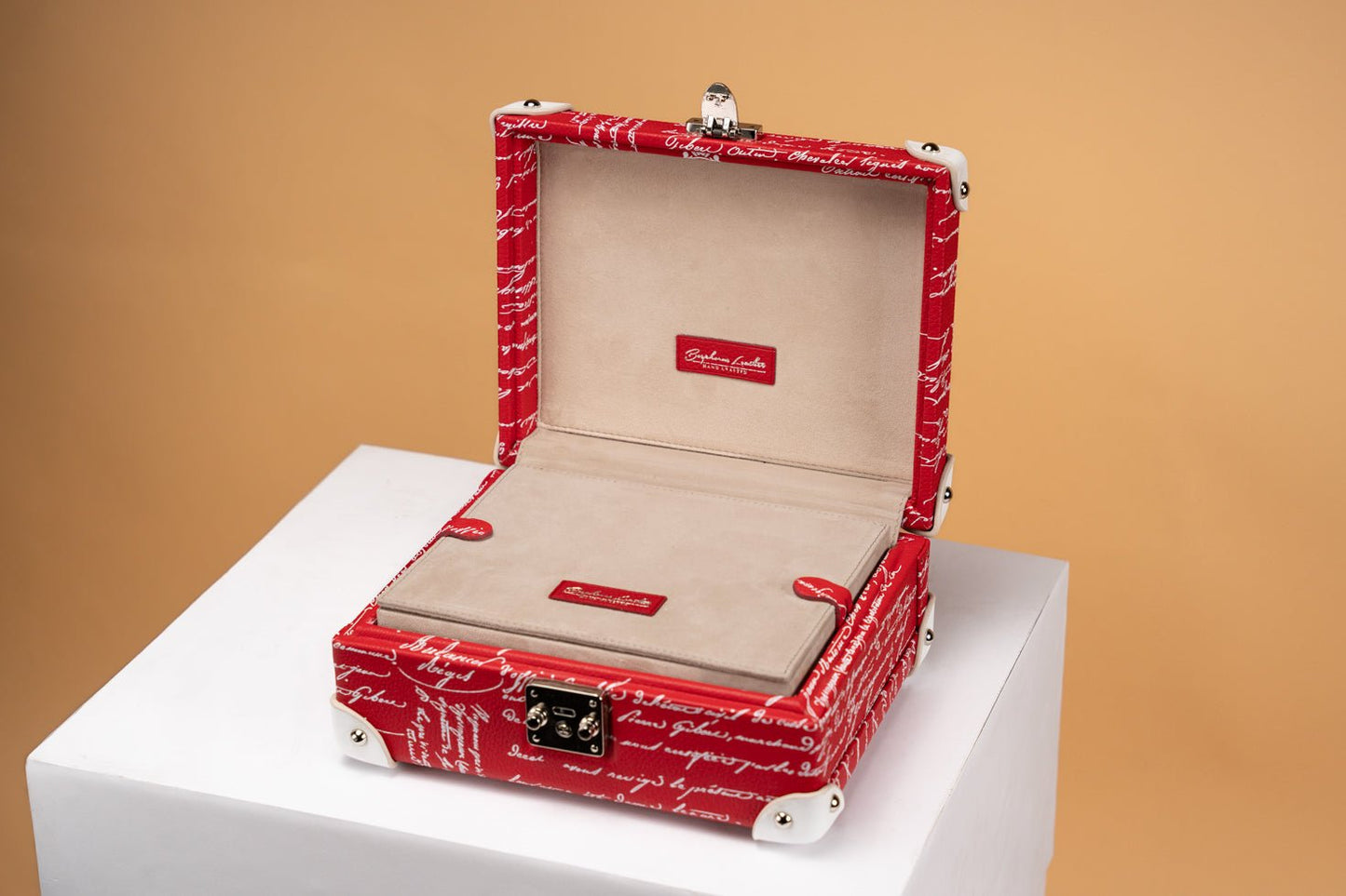 Bosphorus LeatherMaya Watch Case - Togo Parchment Red For 8 Watches