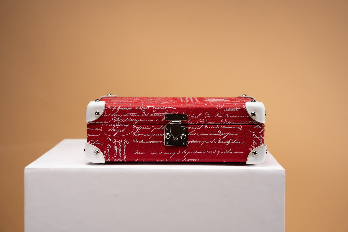 Bosphorus LeatherMaya Watch Case - Togo Parchment Red For 8 Watches