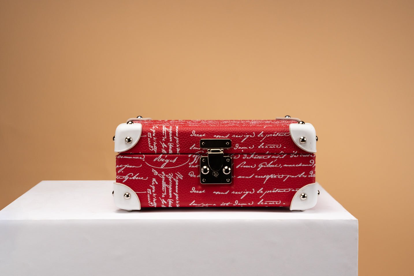 Bosphorus LeatherMaya Watch Case - Togo Parchment Red For 8 Watches
