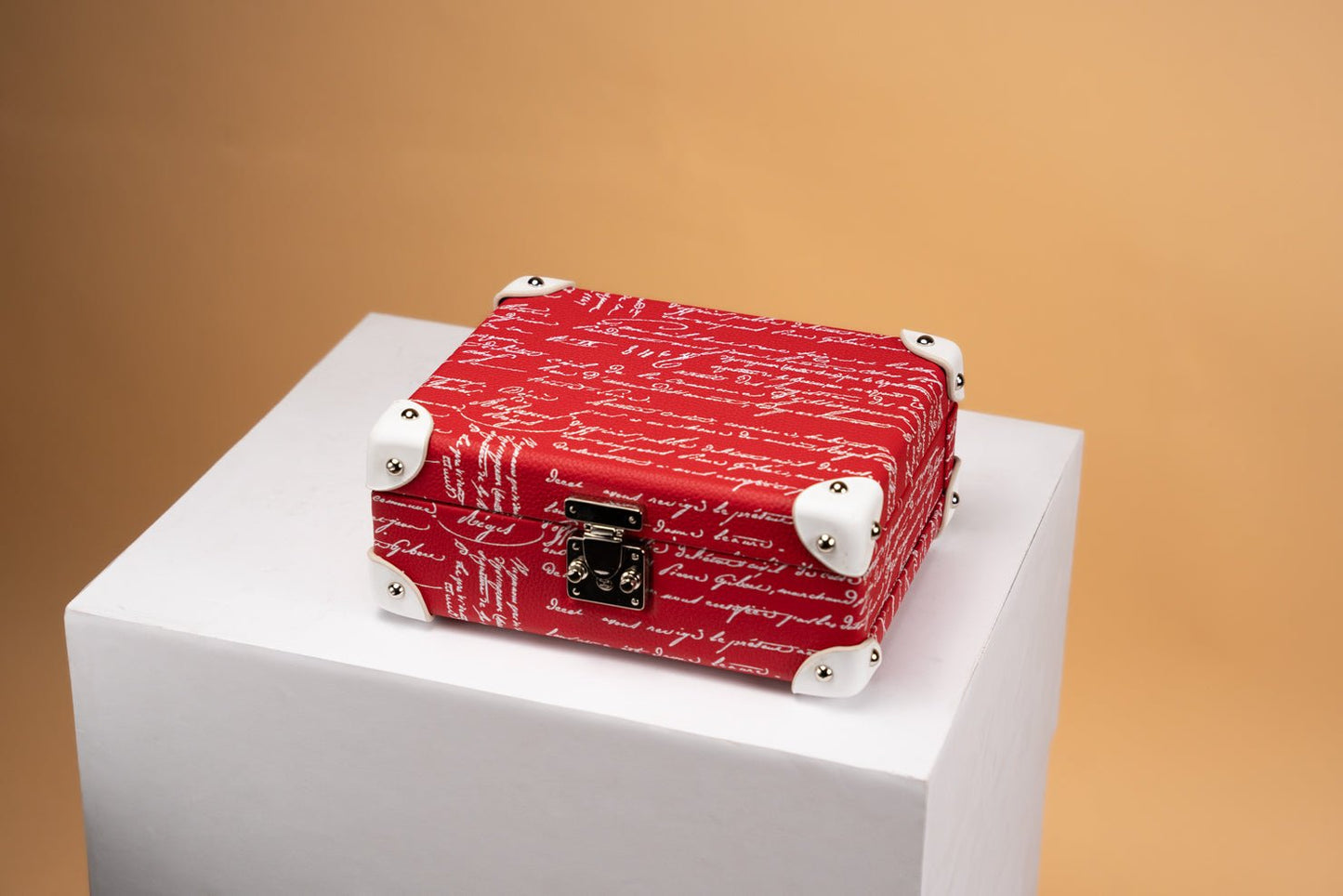 Bosphorus LeatherMaya Watch Case - Togo Parchment Red For 8 Watches